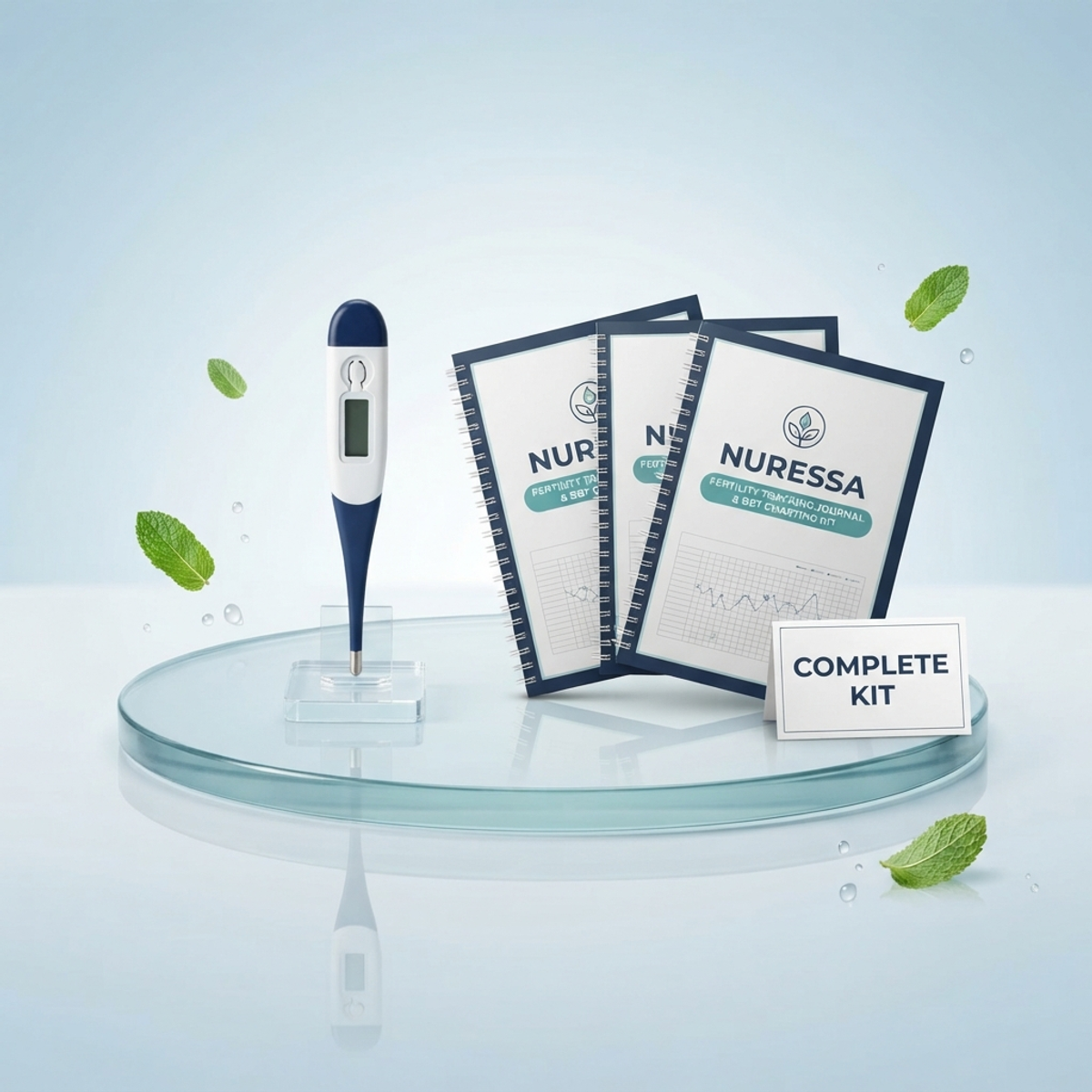 1 Basal Body Thermometer + 3 Fertility Tracking Journals — Complete Kit